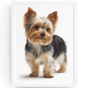 Watercolor Yorkshire Dog Portrait Art Print – Unframed Fine Art Poster